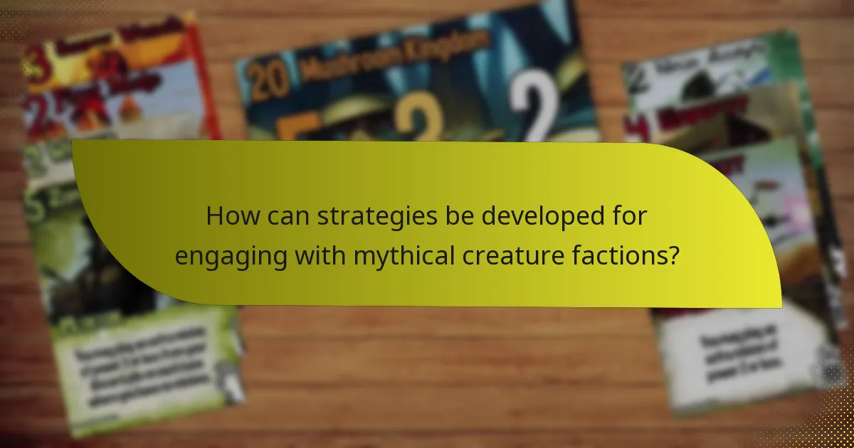 How can strategies be developed for engaging with mythical creature factions?