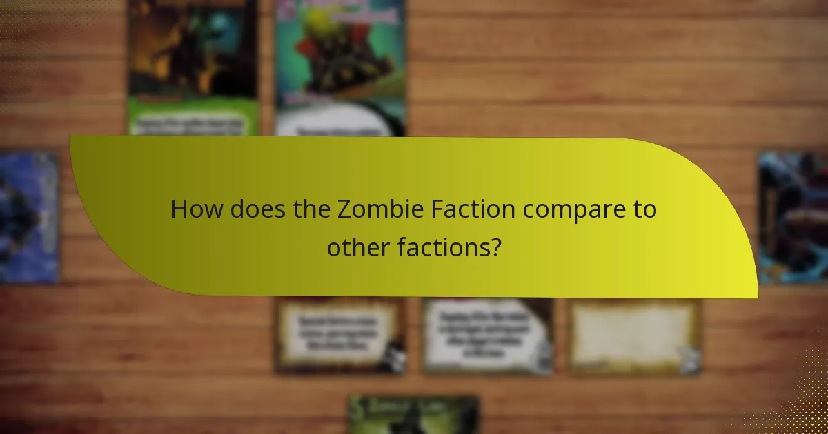 How does the Zombie Faction compare to other factions?