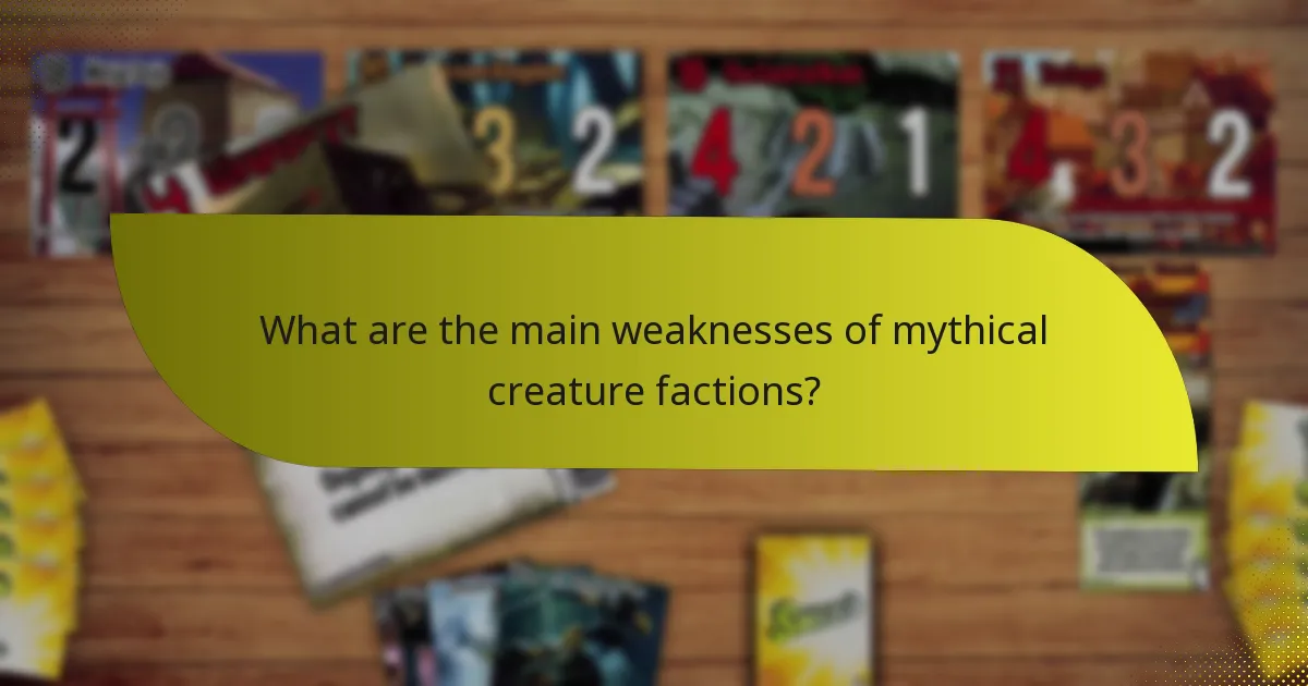 What are the main weaknesses of mythical creature factions?